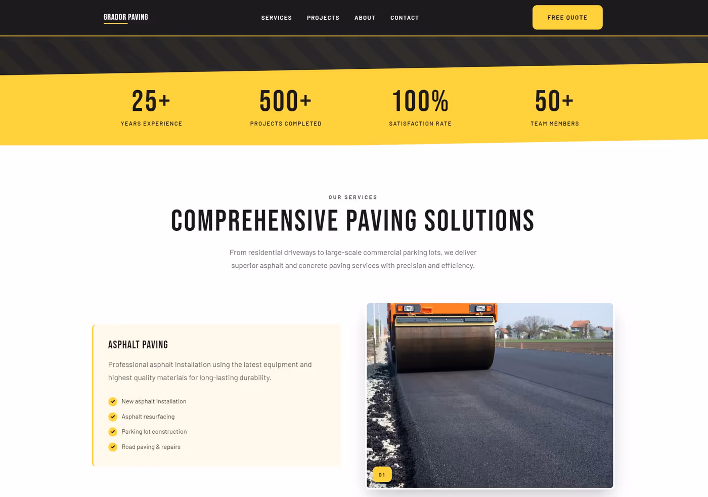 Grador Paving services section