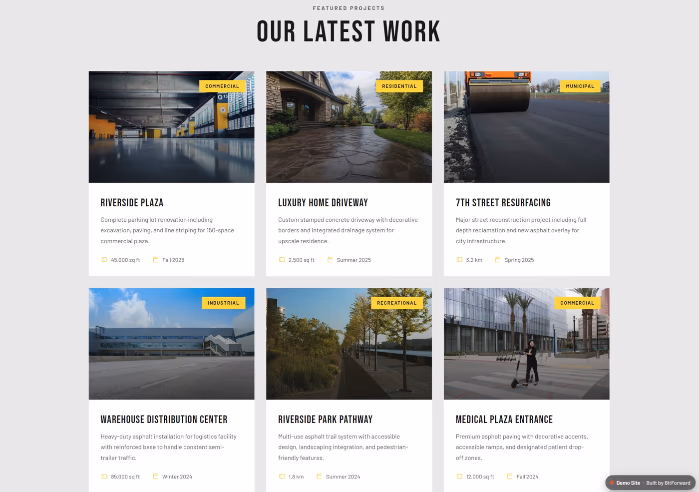 Grador Paving portfolio and testimonials