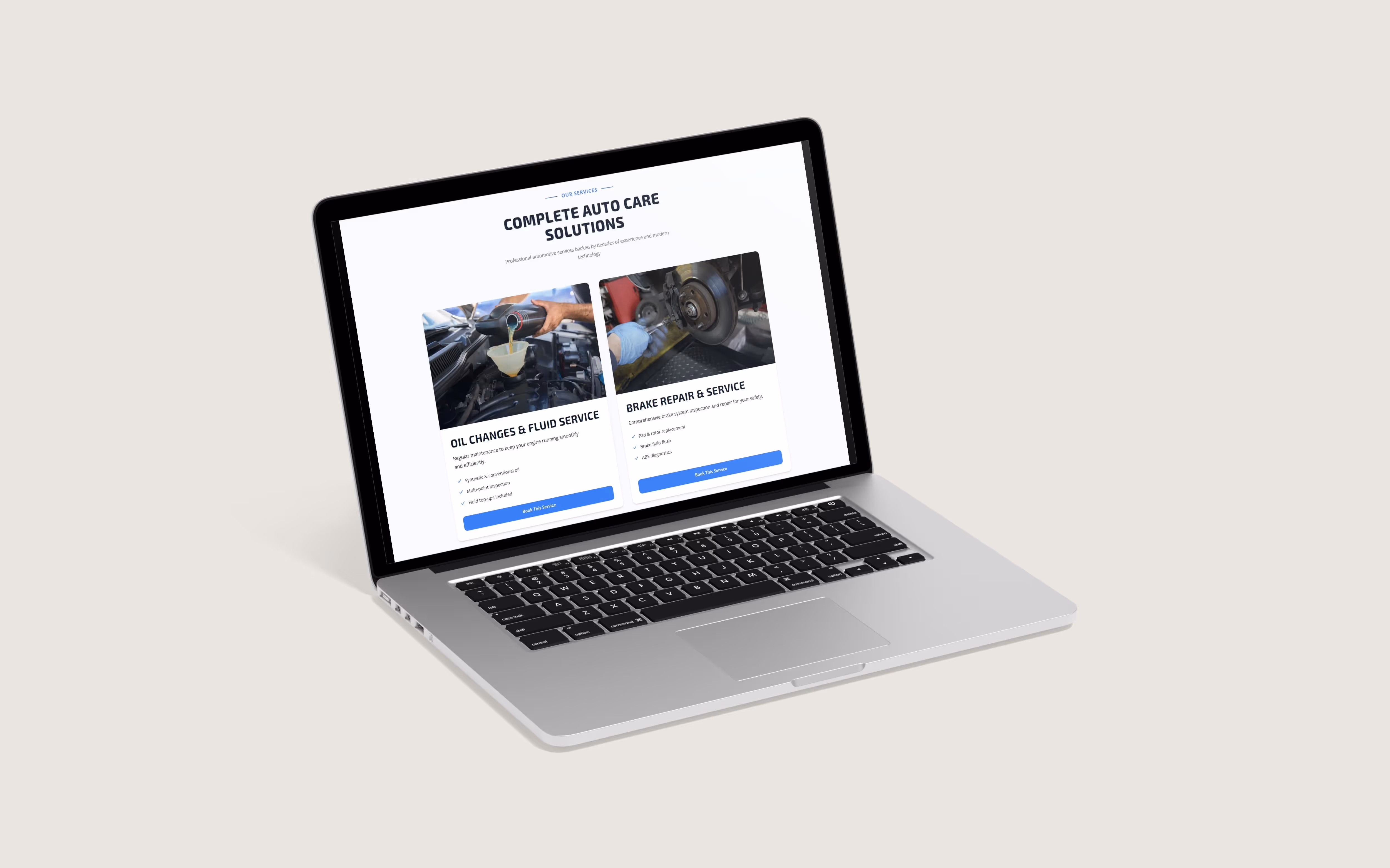 Website design showcase for Torix Auto Repair Shop